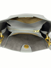 Load image into Gallery viewer, Small Square Leather Tote Bag - Grey Blue