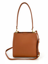 Load image into Gallery viewer, Small Square Leather Tote Bag - Tan