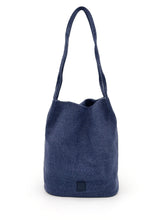 Load image into Gallery viewer, Natural Long Handle Bag - Navy Blue