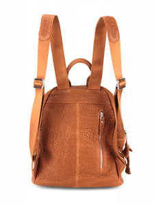 Pebbled Leather Backpack - Tan