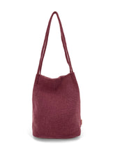 Load image into Gallery viewer, Natural Long Handle Bag - Plum
