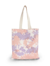 Load image into Gallery viewer, Tie Dye Natural Square Shopper Bag - Peach/Purple
