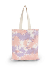 Load image into Gallery viewer, Tie Dye Natural Square Shopper Bag - Peach/Purple