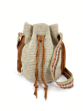 Load image into Gallery viewer, Handwoven Bucket Bag - Cream