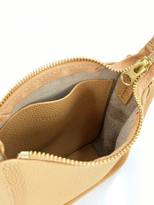 Small Leather Crossbody Bag - Tan