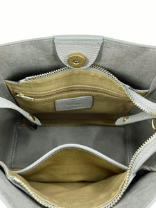 Small Square Leather Tote Bag - Tan