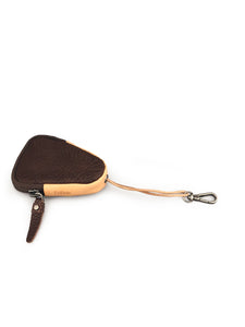 Triangle Leather Key Holder - Brown