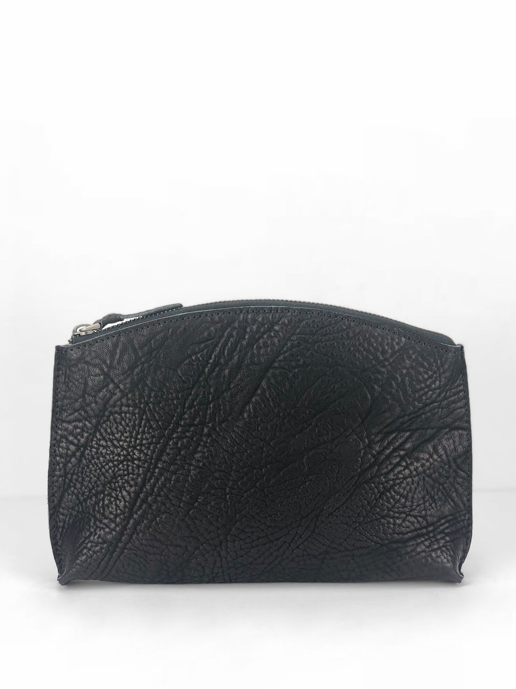 Pebbled Leather Clutch - Black