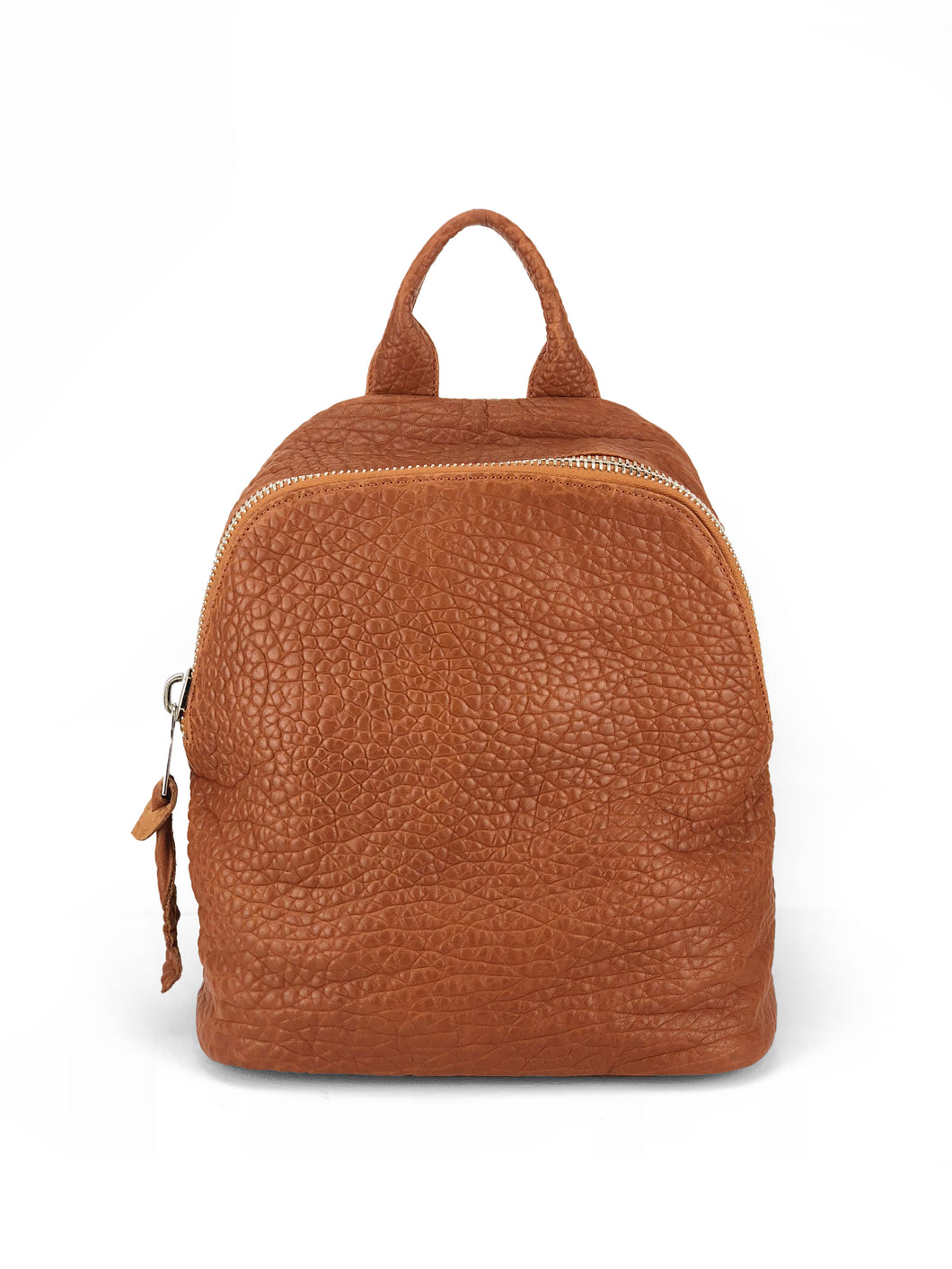 Pebbled Leather Backpack - Tan