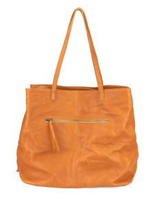 Large Leather Tote - Tan