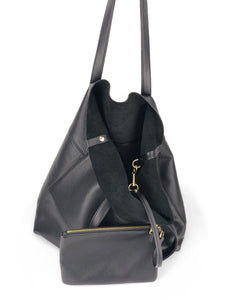 Roamer Leather Shopping Bag Set - Black