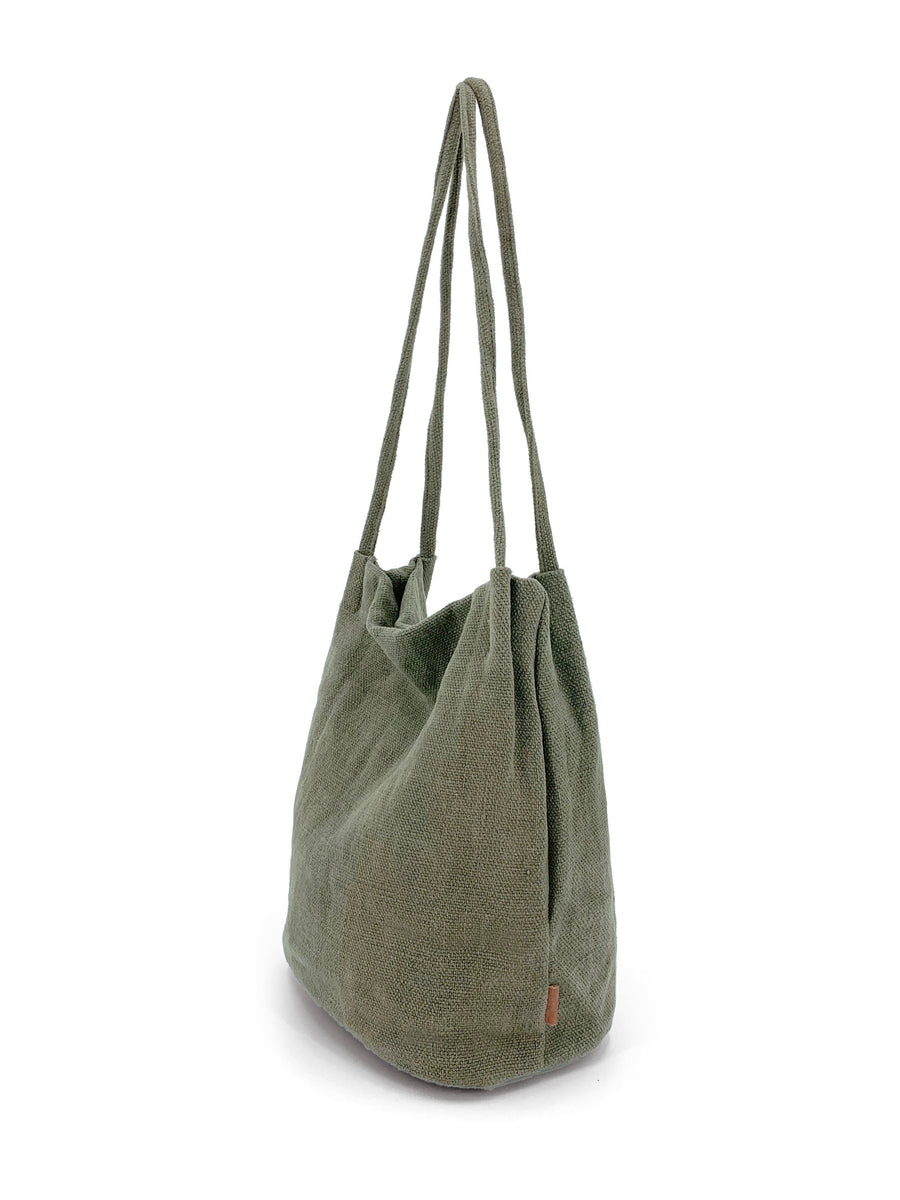 Natural Long Handle Bag - Green – Trifine