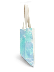 Tie Dye Natural Square Shopper Bag - Blue/Purple