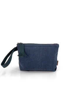 Natural Large Pouch - Navy Blue