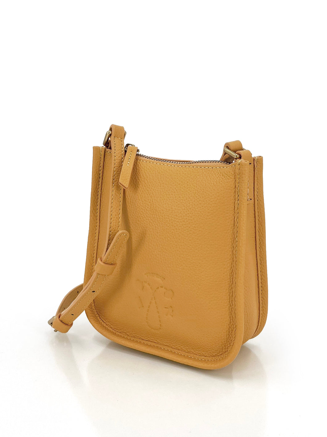 Small Leather Crossbody Bag - Mustard