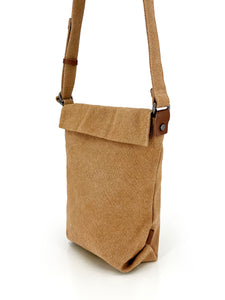 Natural Flap Crossbody Bag - Rust