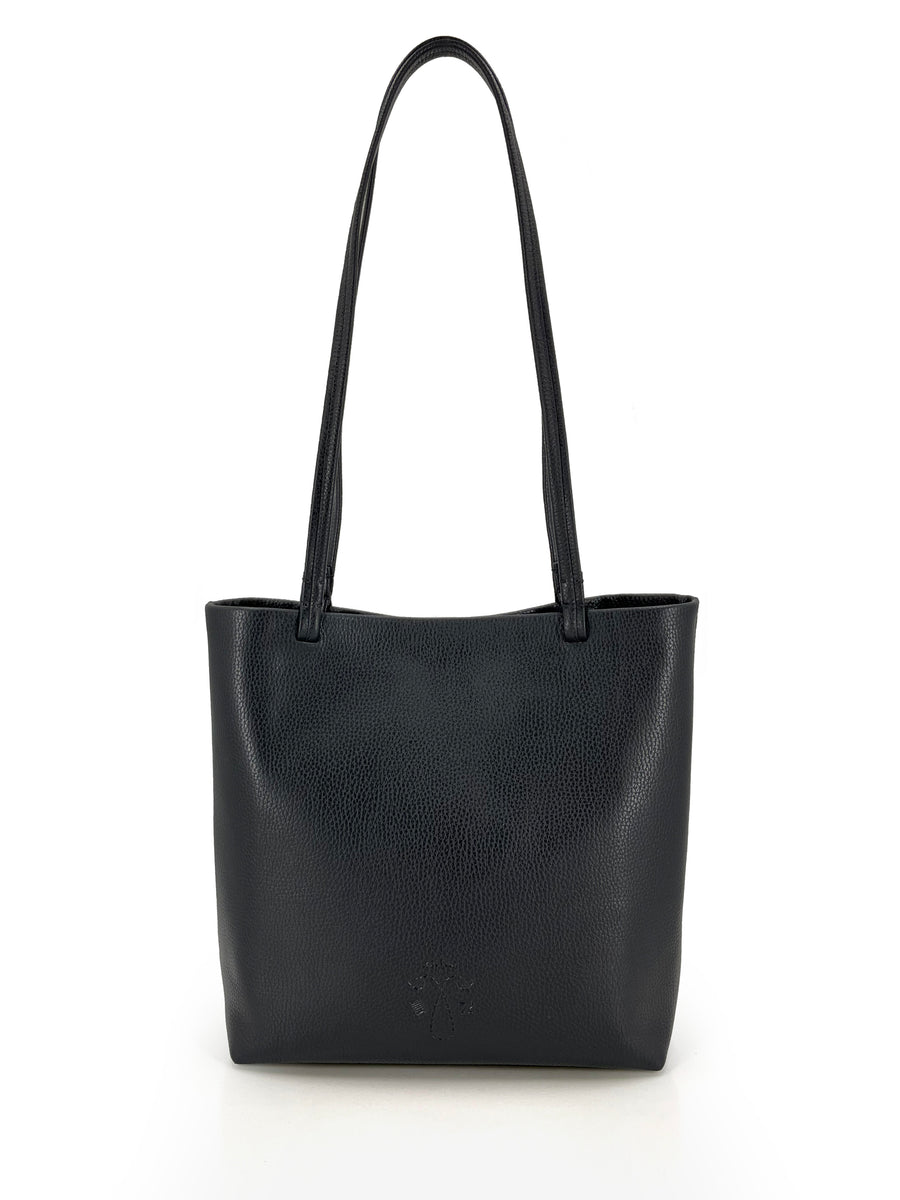 Leather Long Handle Bag - Black – Trifine