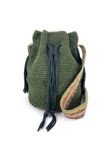 Handwoven Bucket Bag - Green